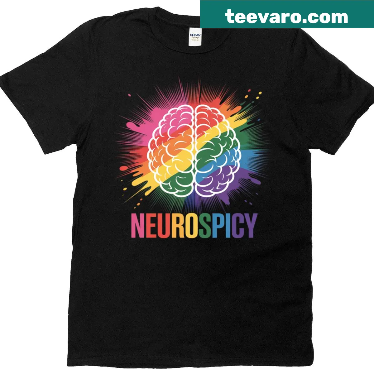 T-shirt promoting autism awareness and neurodiversity — on a men's t-shirt