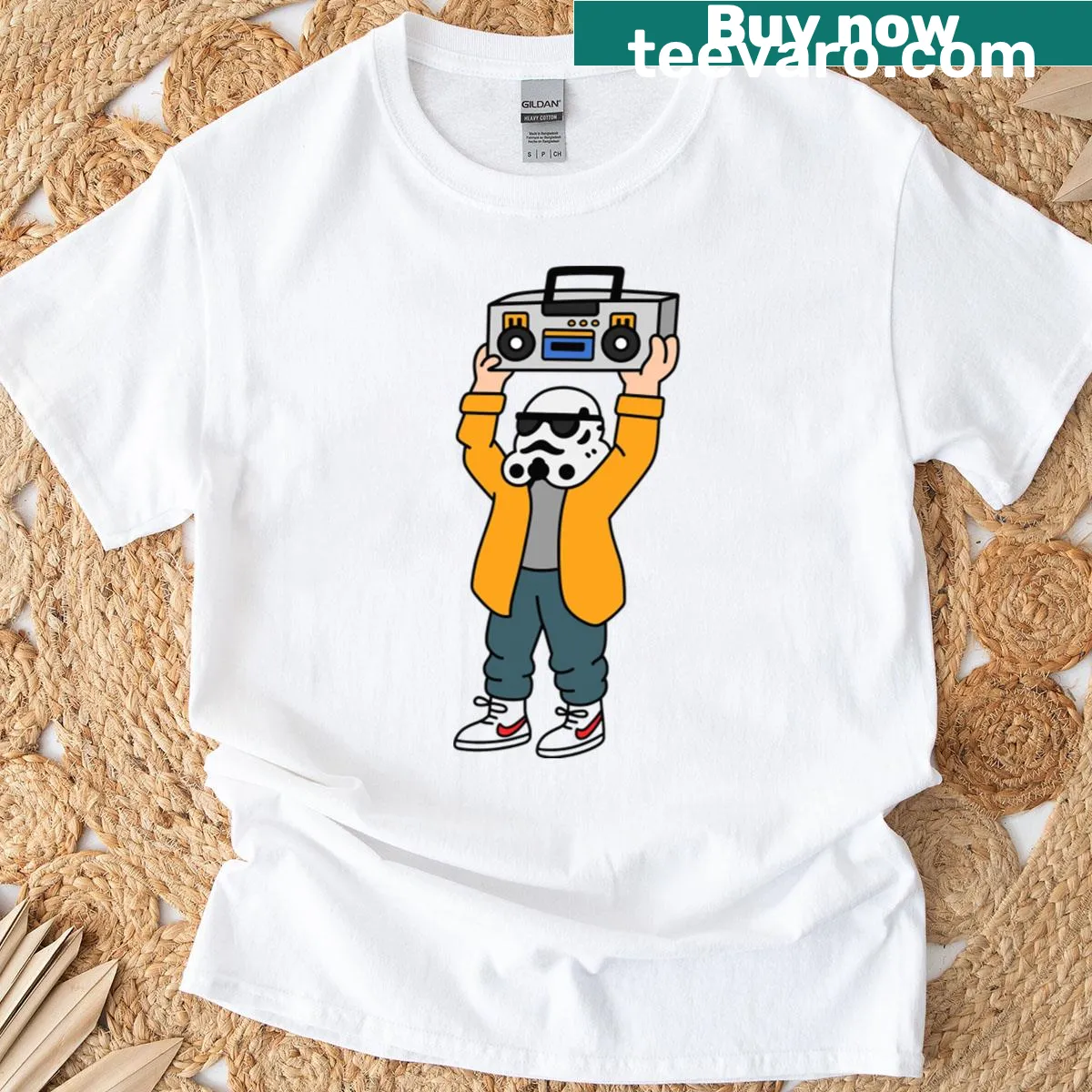 Nostalgic t-shirt with 'Baby Come Back' text — on a men's t-shirt