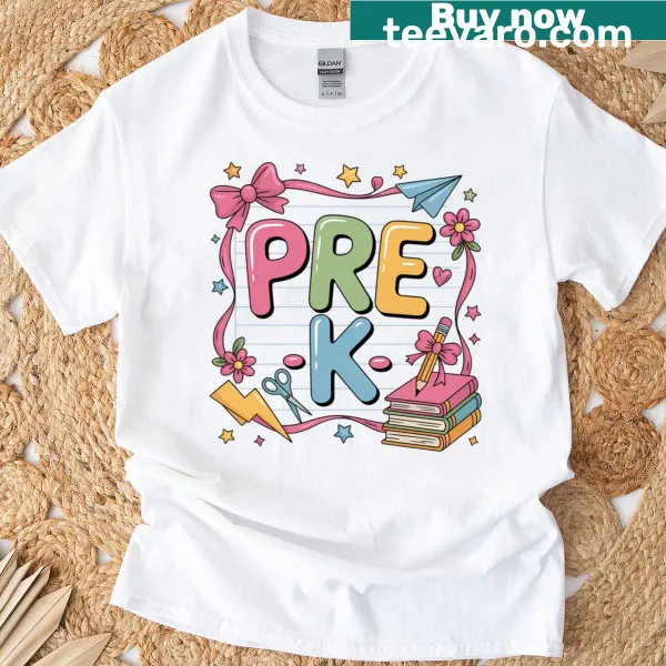 Teacher t-shirt with 'Pre-k Preschool Teacher' text