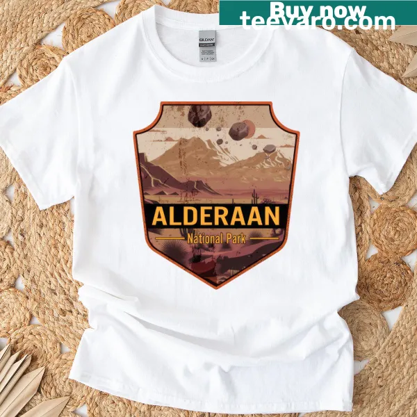 Vintage-style t-shirt featuring mountains and national park design