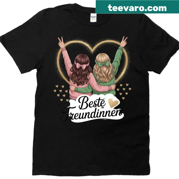 Graphic T-shirt featuring bold BFF text celebrating friendship