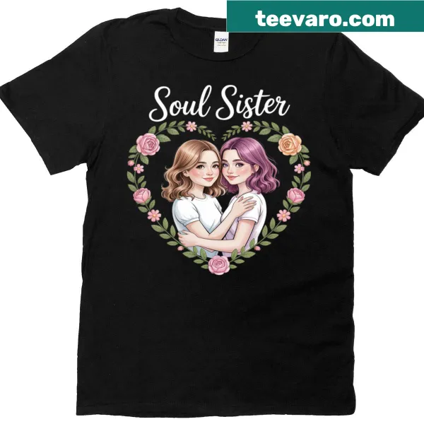 Floral aesthetic T-shirt celebrating best friends