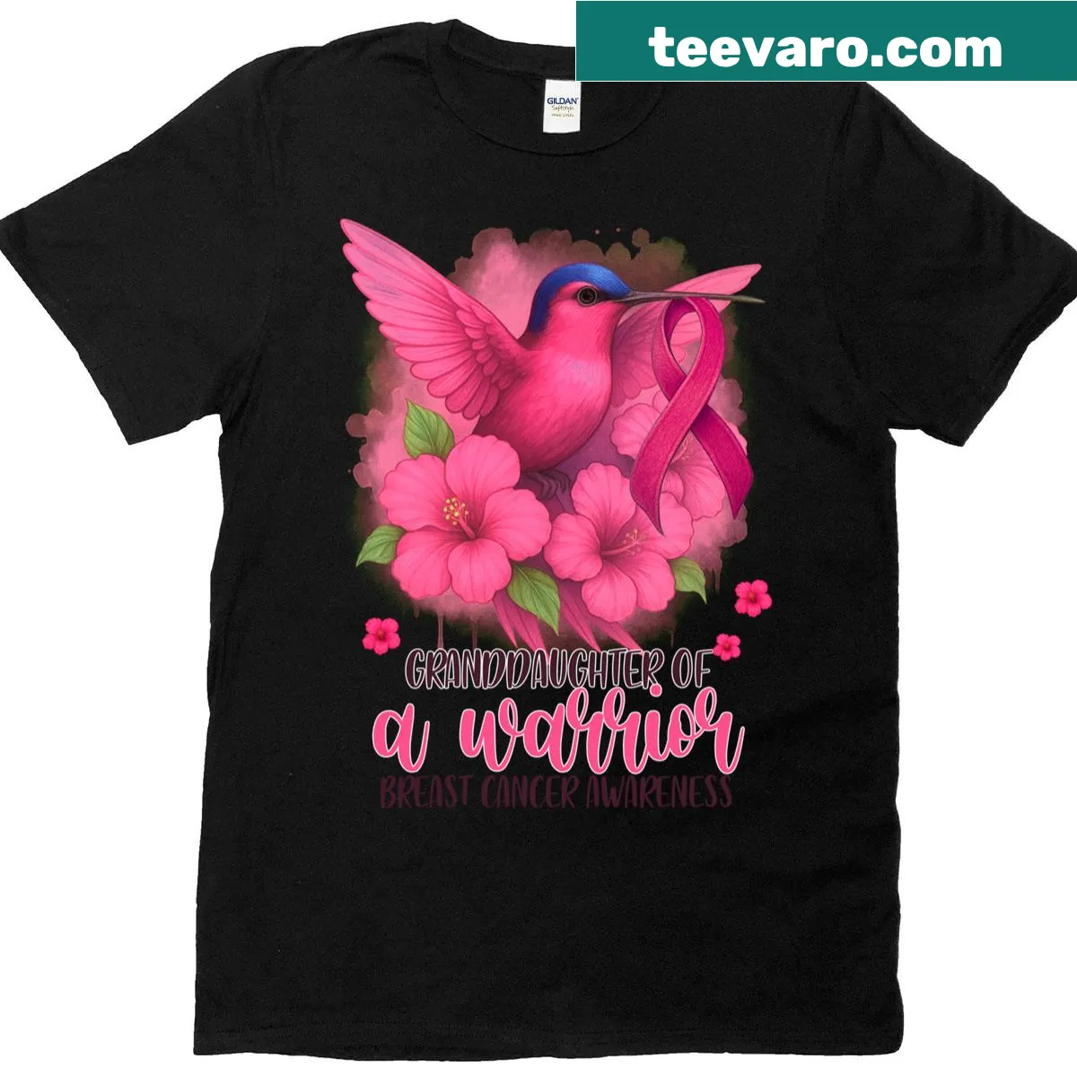 Breast cancer awareness t-shirt supporting warriors — on a men's t-shirt