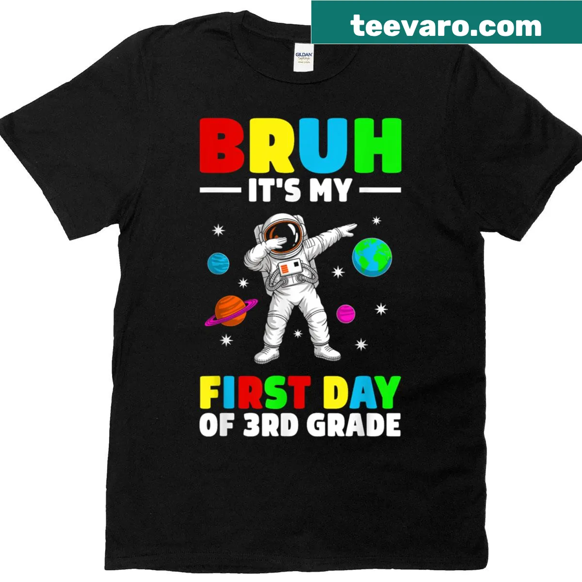 Astronaut graphic t-shirt for 3rd graders — on a men's t-shirt