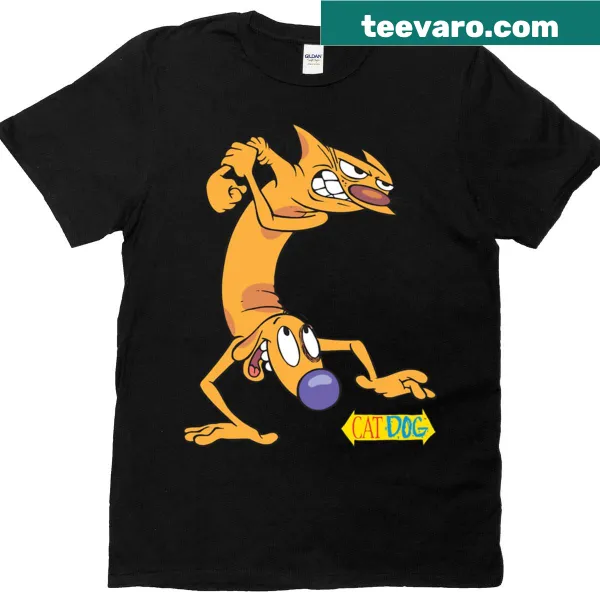 Catdog cartoon character graphic T-shirt