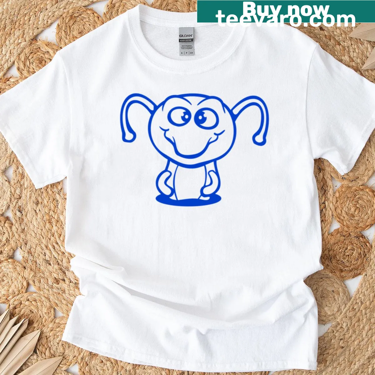 Cute cartoon caterpillar T-shirt with a happy design — on a men's t-shirt