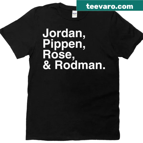 T-shirt featuring typography of Chicago basketball legends names