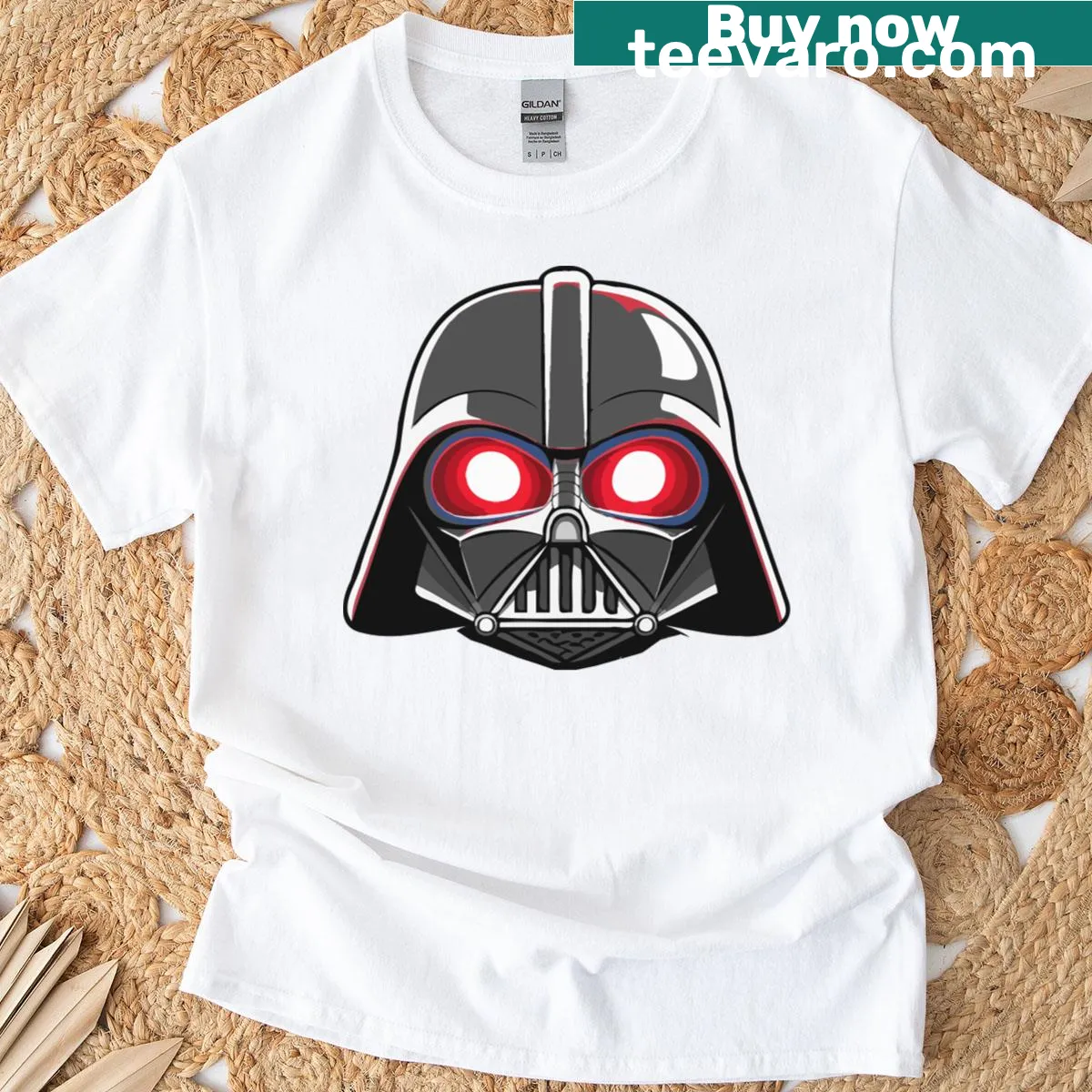 Funny chubby Darth Vader design on t-shirt — on a men's t-shirt