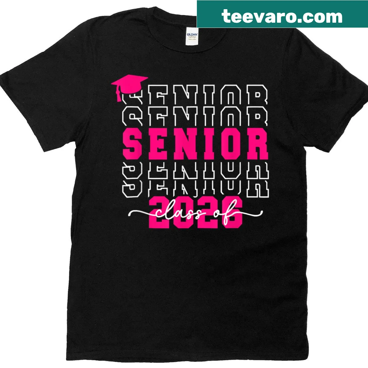 Class of 2026 graduation t-shirt with bold year typography — on a men's t-shirt