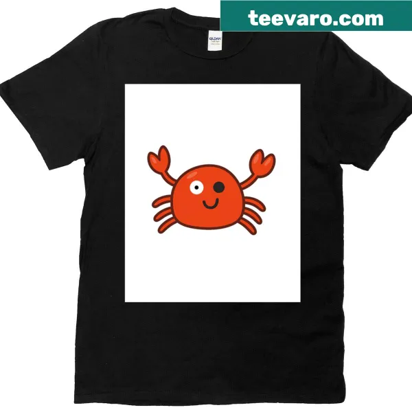 Cartoon T-shirt featuring a smiling crab graphic