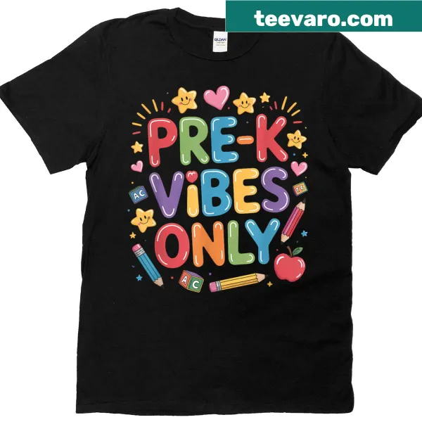 T-shirt with a cute back-to-school graphic for pre-k vibes
