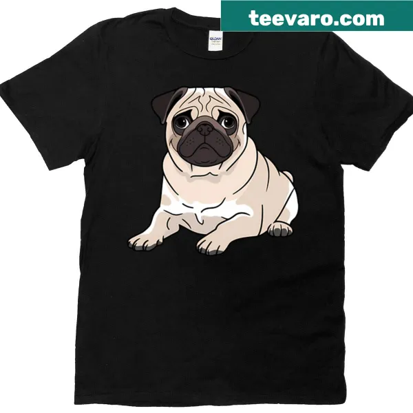 Cute pug illustration on a t-shirt