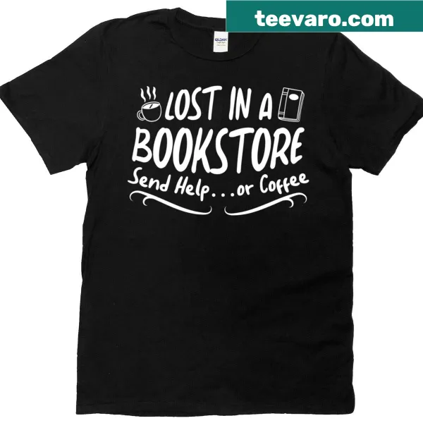 Sentimental typography t-shirt celebrating bookstores and literature