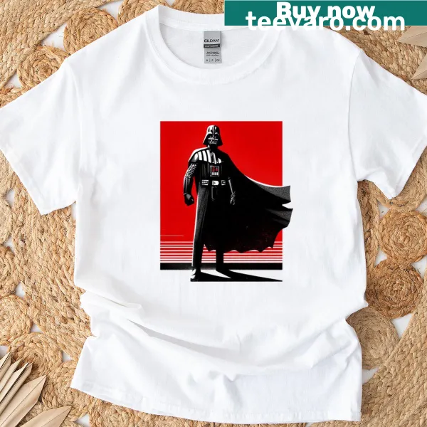 Illustration of Darth Vader on a black t-shirt