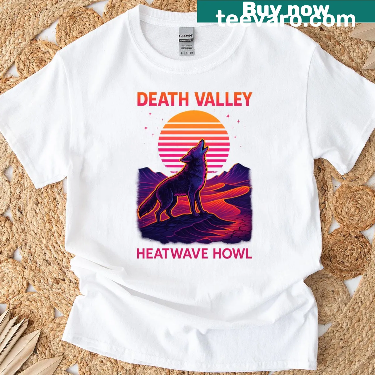 Retro design of Death Valley National Park on a t-shirt — on a men's t-shirt