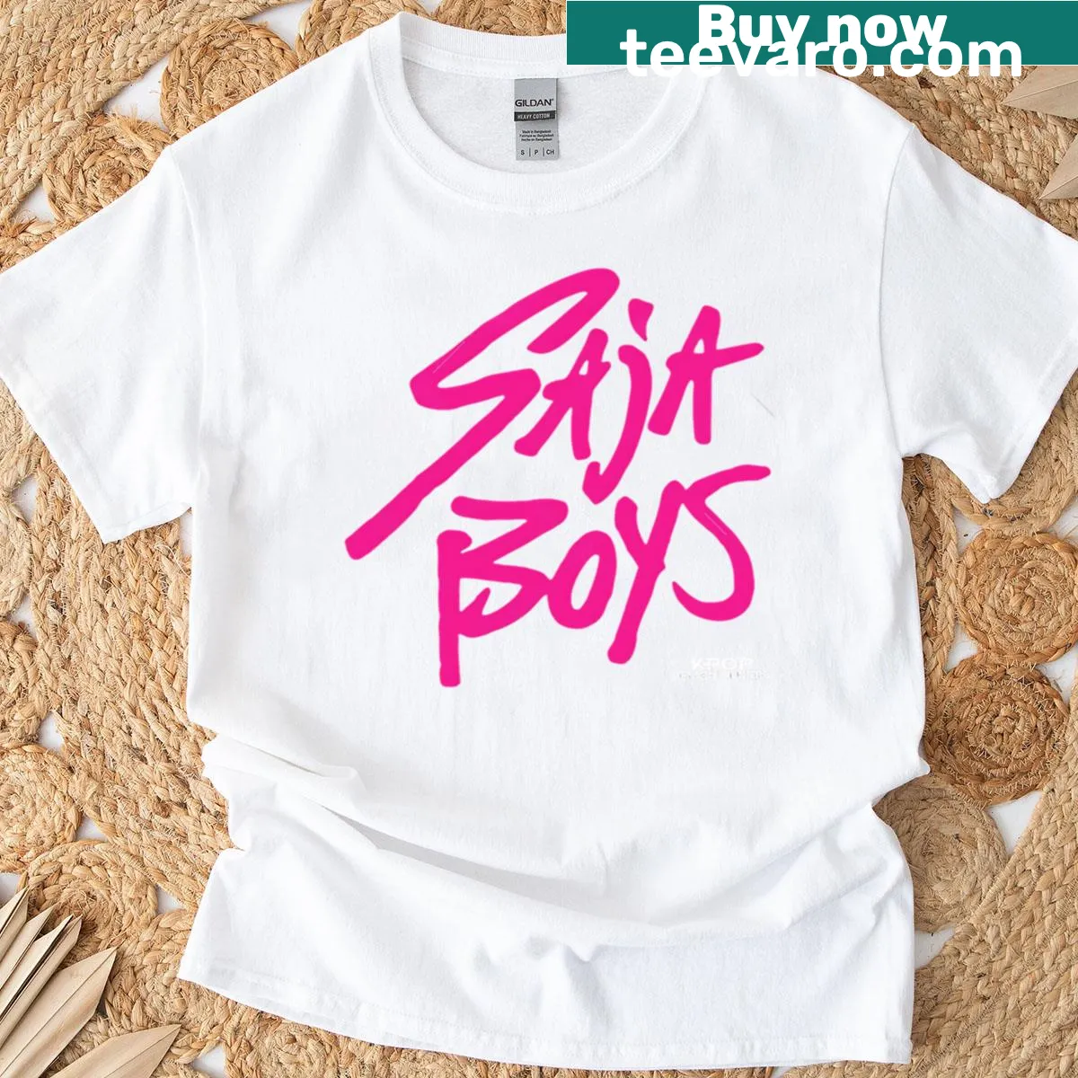 Playful graphic tee inspired by the Demon Saja Boys concept — on a men's t-shirt