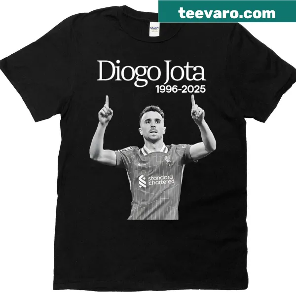 Memorial t-shirt for Diogo Jota with tribute text