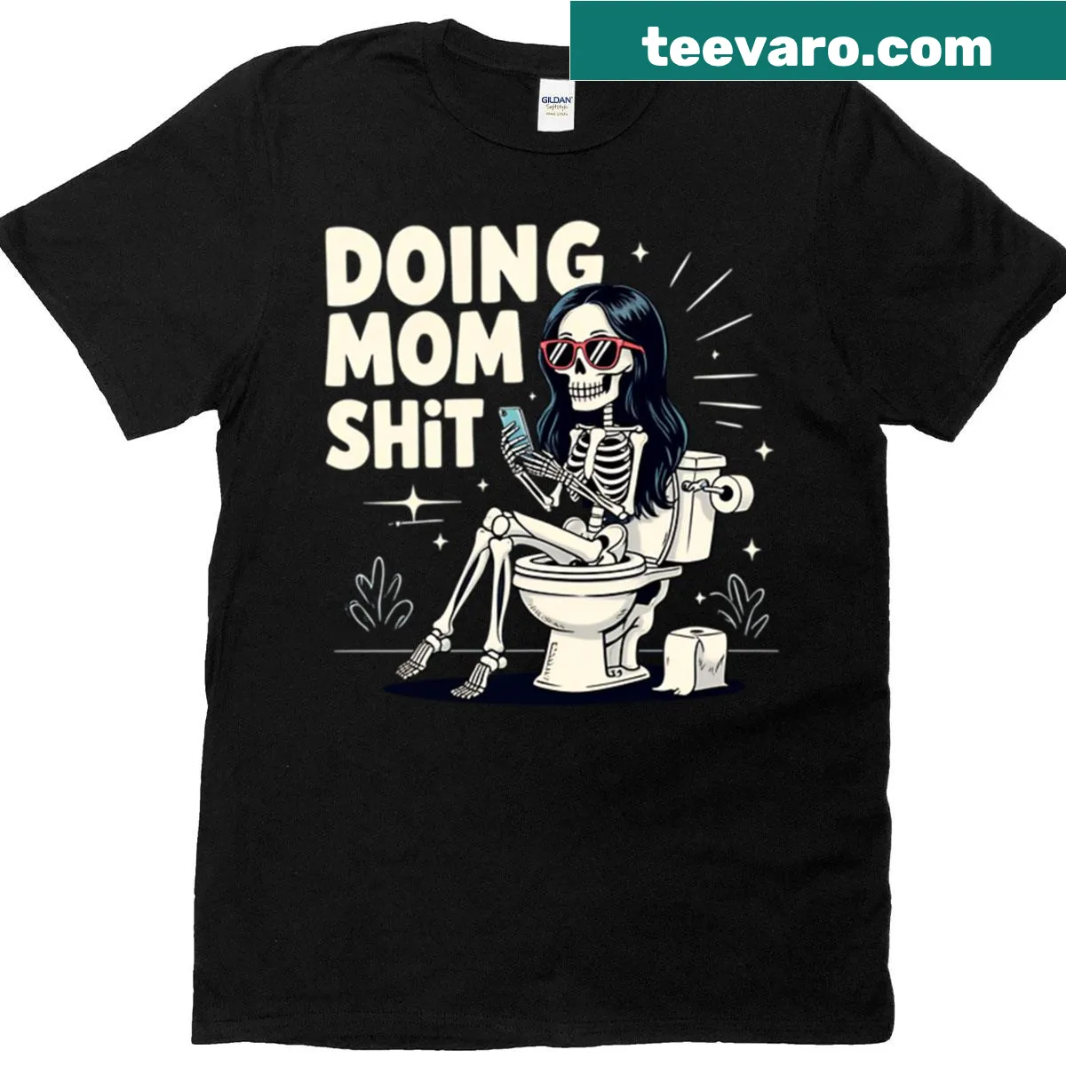 Funny T-shirt with the phrase 'Doing Mom Shit' in bold typography — on a men's t-shirt