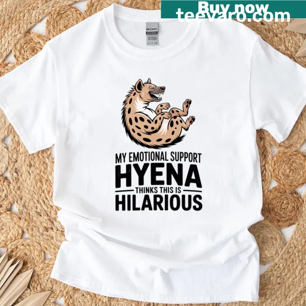 Illustrated Emotional Support Hyena t-shirt
