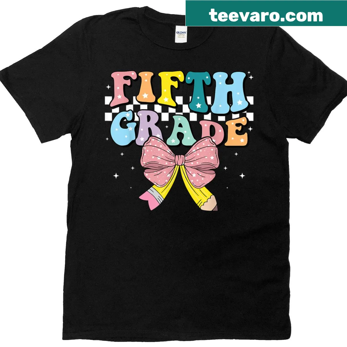 Fifth Grade Coquette Pencil T-shirt for girls heading back to school — on a men's t-shirt