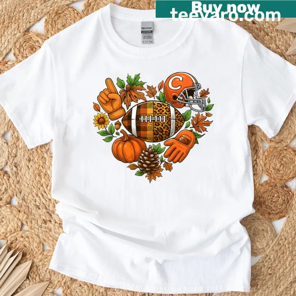 Retro football t-shirt with floral design for game day