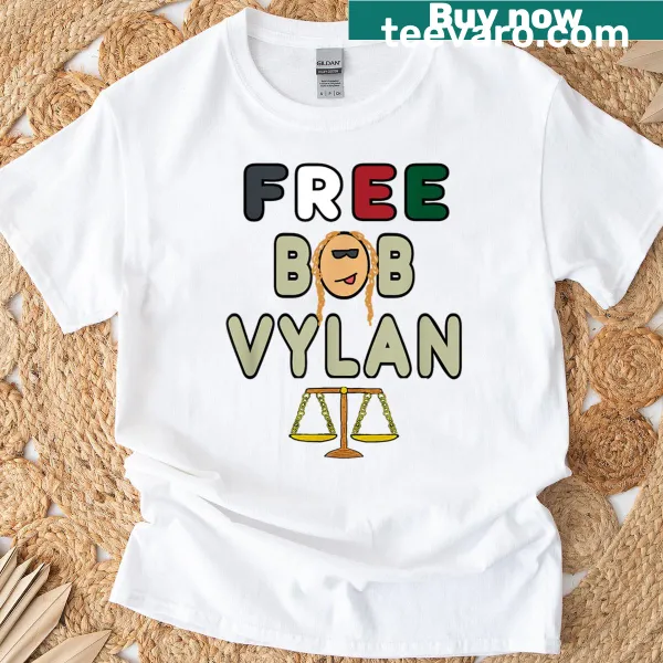 T-shirt featuring a typographic Free Bob Vylan design