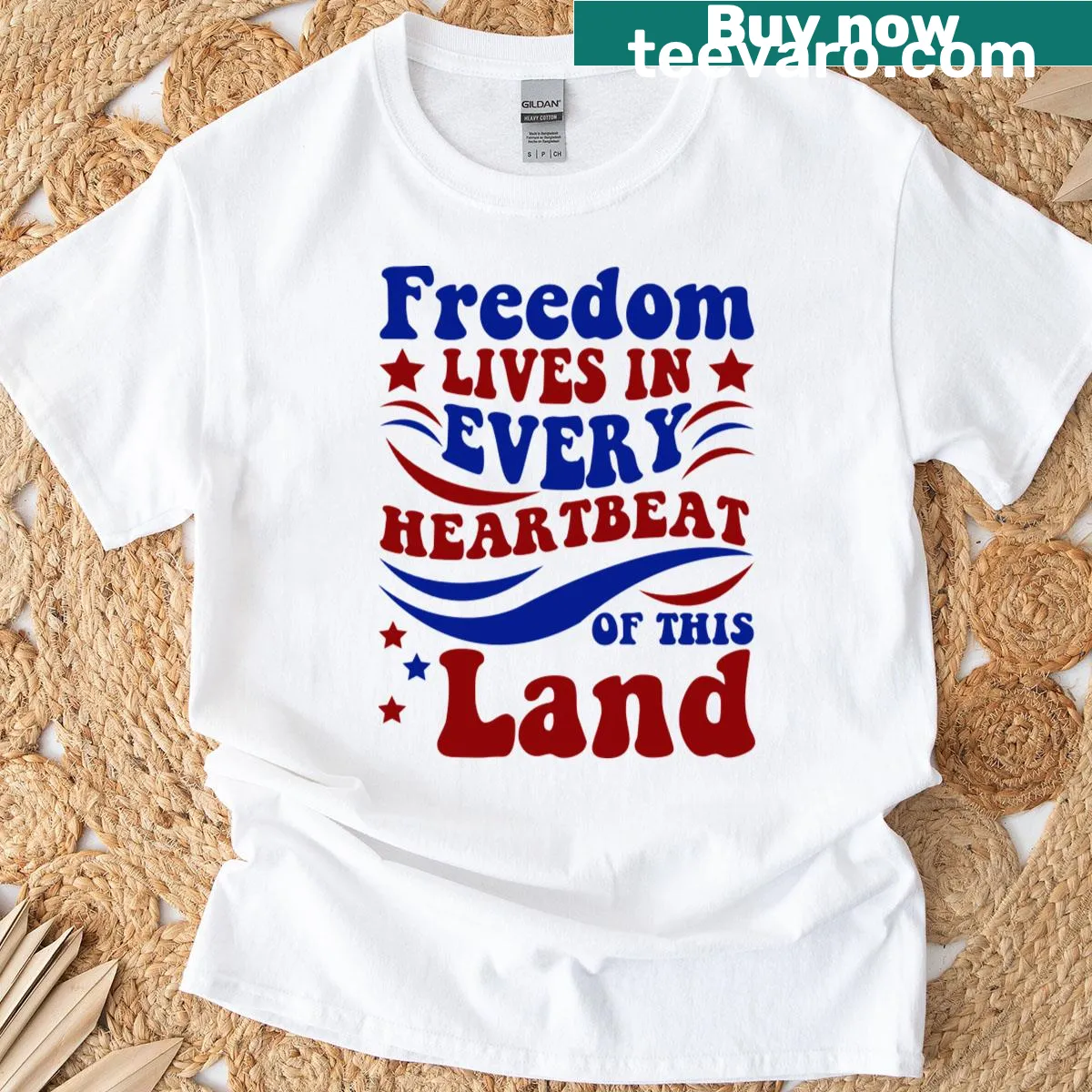 Text T-shirt featuring the phrase about freedom and heartbeat in an impactful design — on a men's t-shirt
