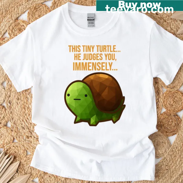 Cartoon turtle design T-shirt with a funny and cute style.