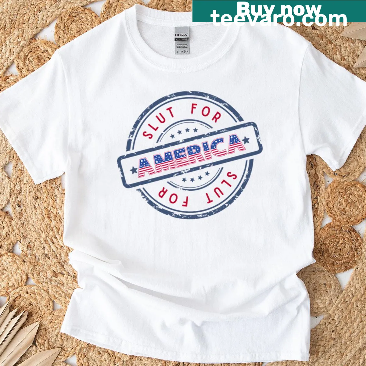 Humorous USA flag design for Independence Day celebration — on a men's t-shirt