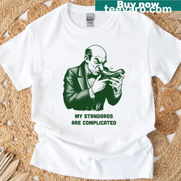 Vintage humorous t-shirt with shoe sniffer graphic and funny text