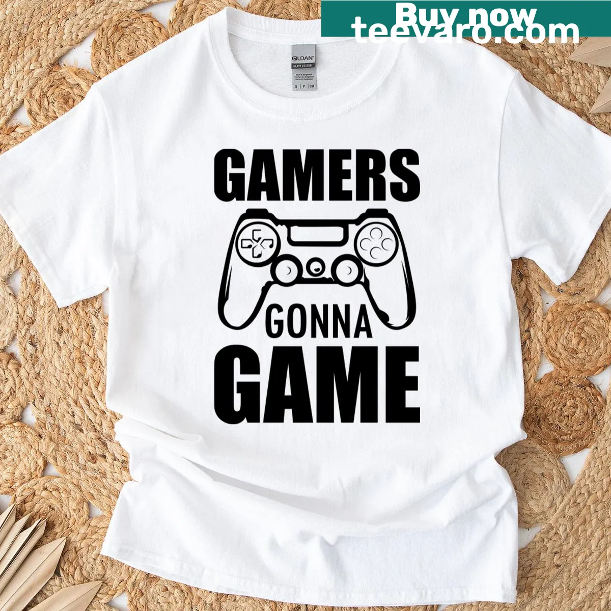 Gamer t-shirt featuring the phrase 'Gamers Gonna Game' in bold typography — on a men's t-shirt