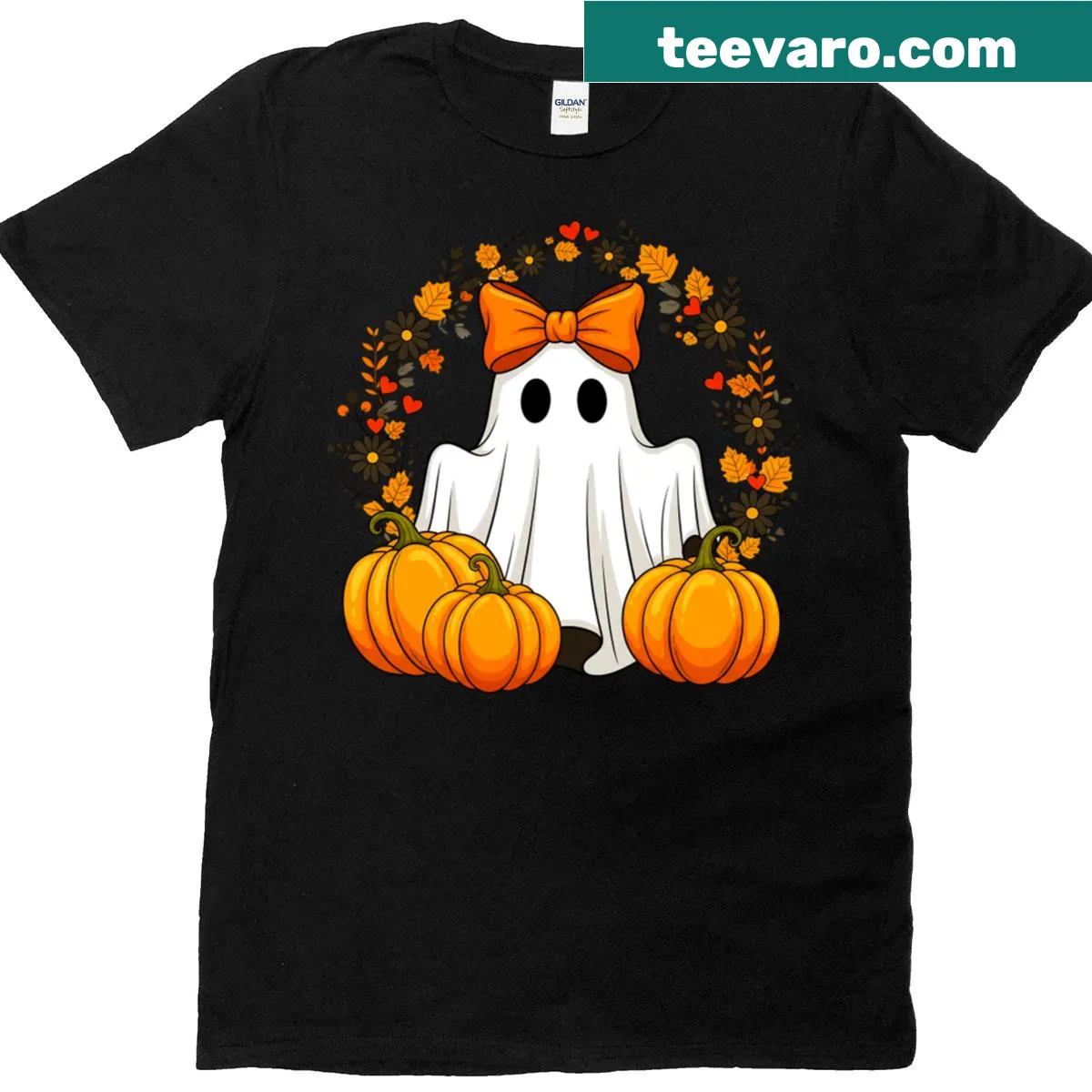 Cute girly ghost t-shirt for kids, perfect for Halloween — on a men's t-shirt