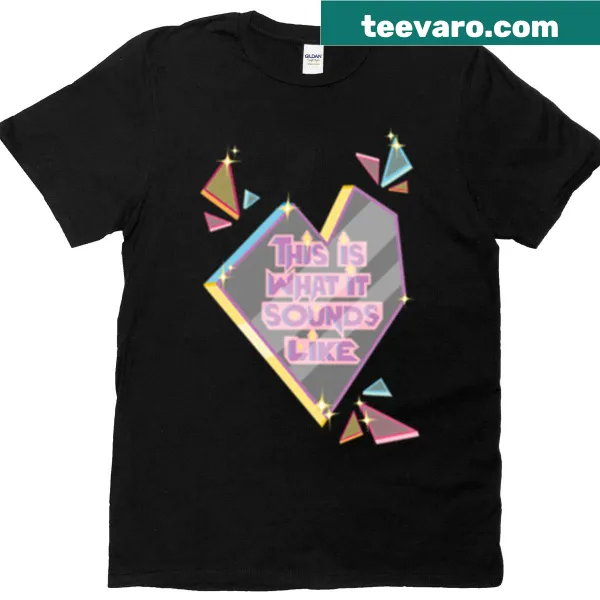 Stylized heart graphic on minimalist Glass Heart t-shirt