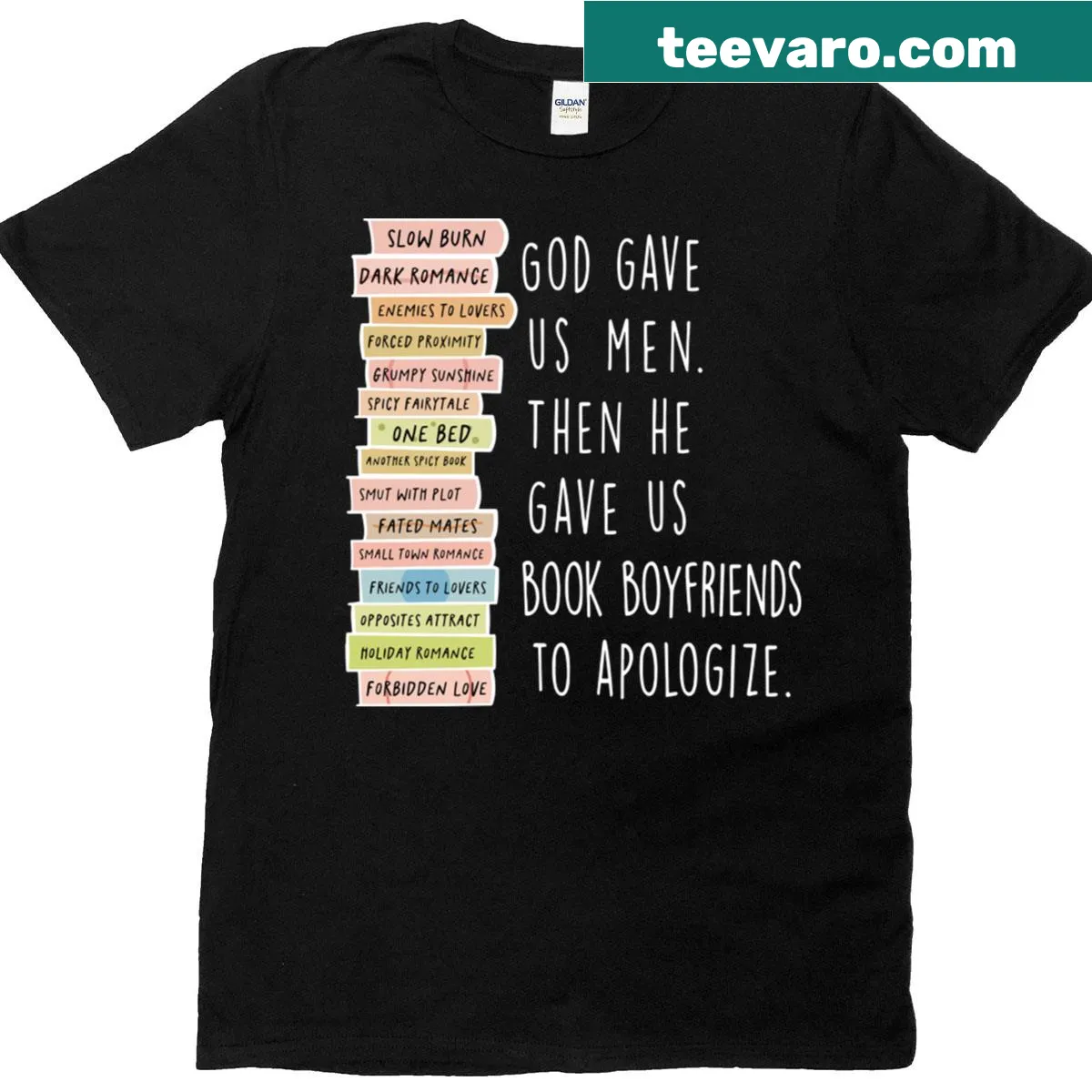 Inspirational typography on God Gave Us Men T-shirt — on a men's t-shirt