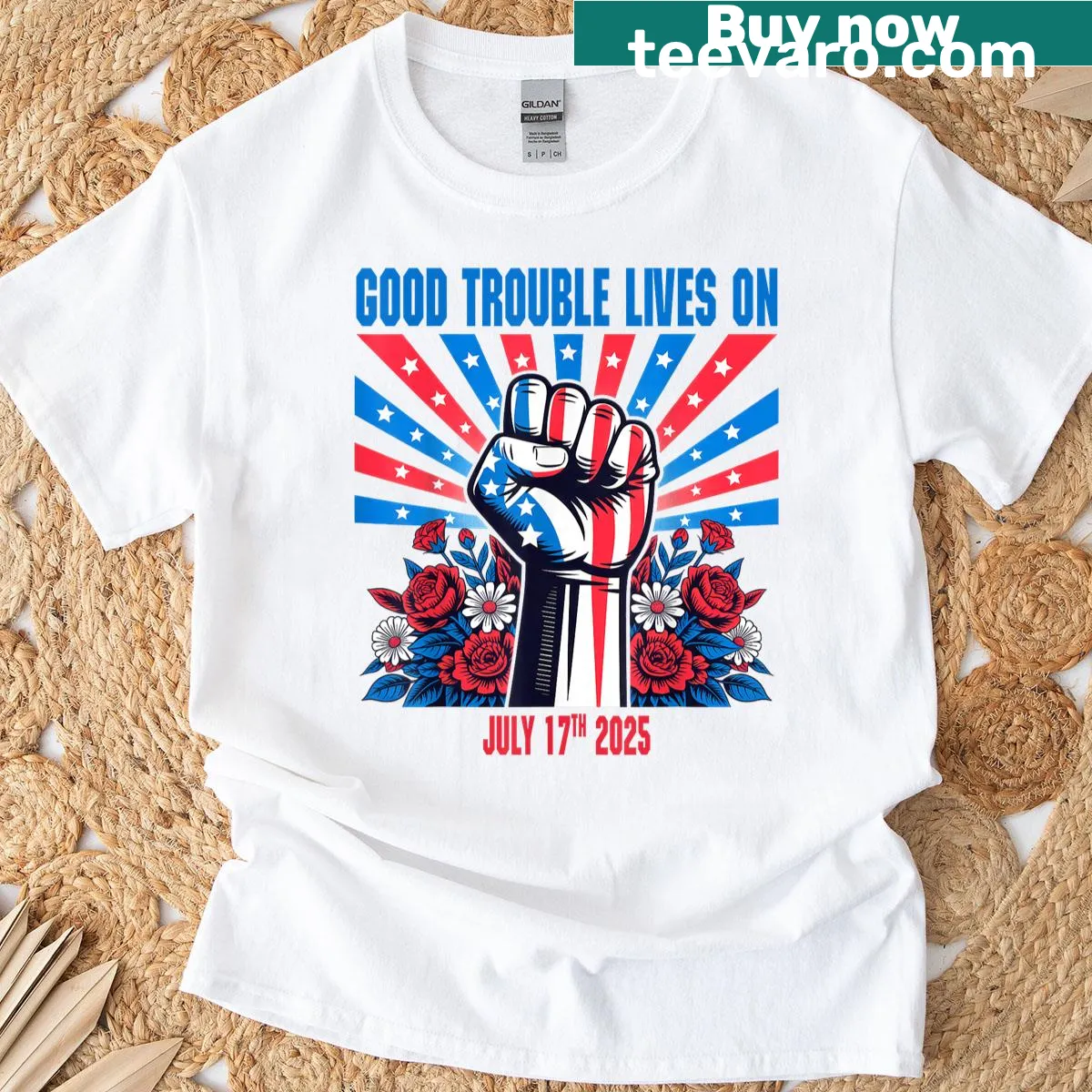 Funny activism quote shirt with bold text — on a men's t-shirt
