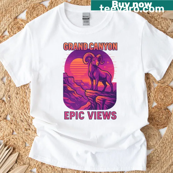 Retro T-shirt showcasing the Grand Canyon's epic views.