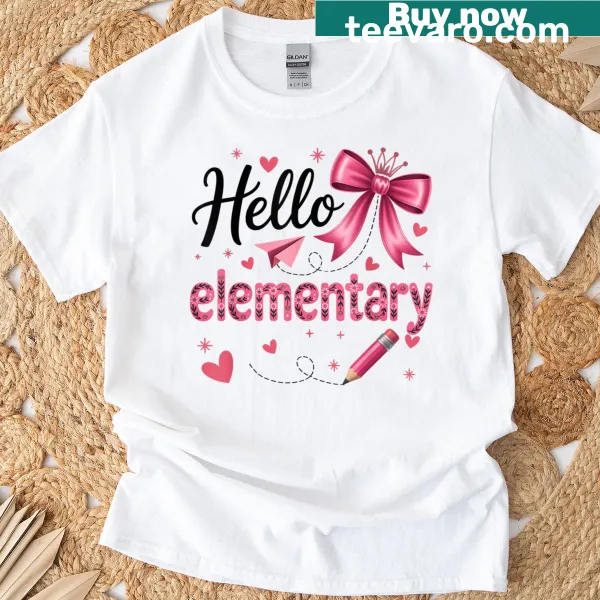 Elementary teacher T-shirt with an inviting design.