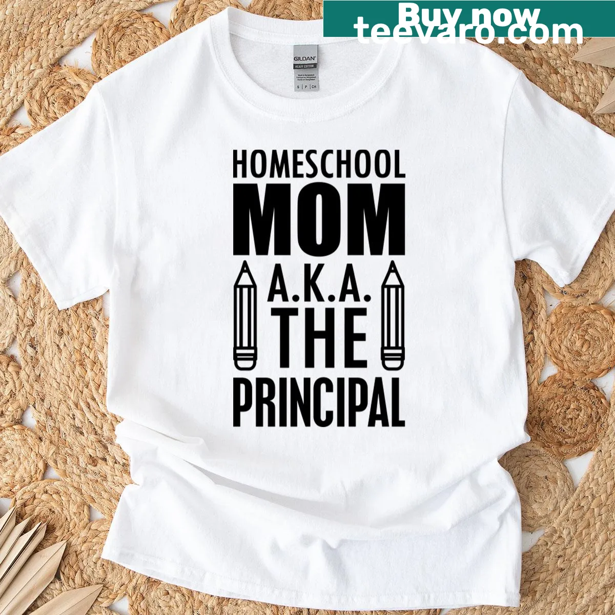 T-shirt for homeschooling moms featuring Principal text design — on a men's t-shirt