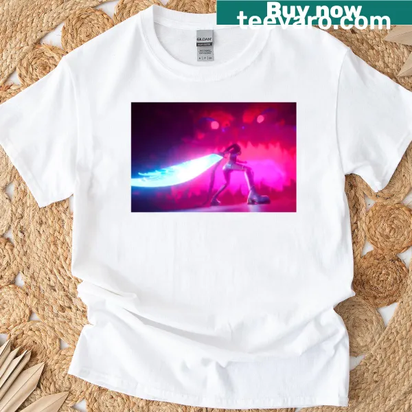 Oversized T-shirt commemorating the Huntrix finale with bold text