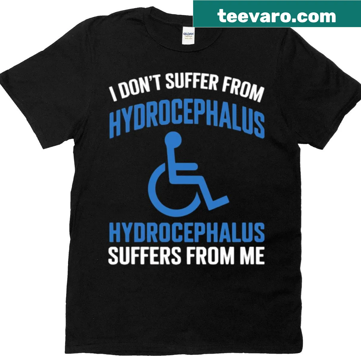 Family support themed t-shirt for hydrocephalus awareness — on a men's t-shirt