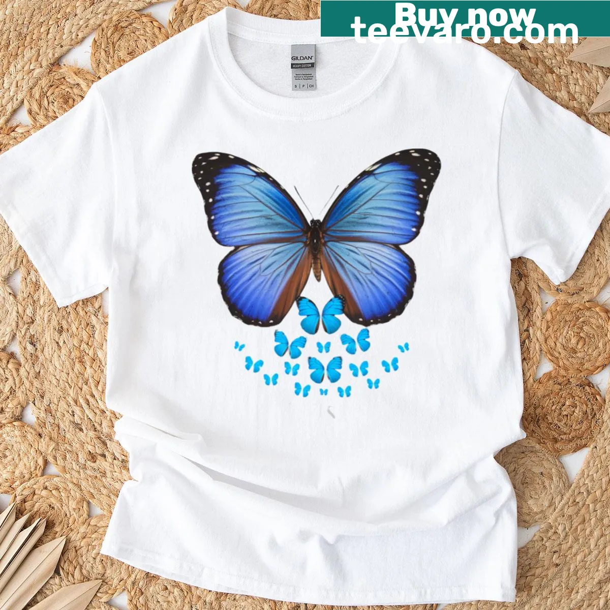 Butterfly design for hydrocephalus awareness on a t-shirt — on a men's t-shirt
