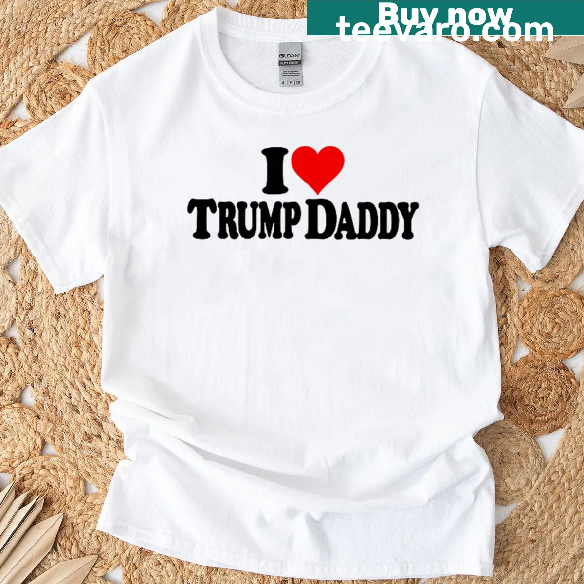 Funny T-shirt with heart and 'I Love Trump Daddy' text — on a men's t-shirt