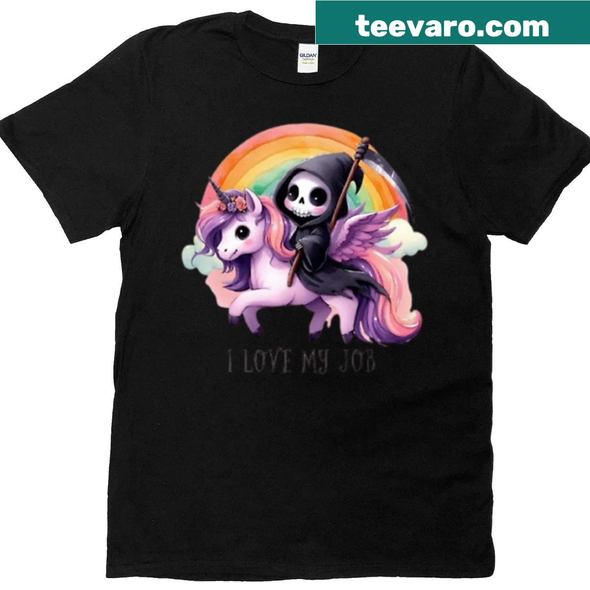 Oversized t-shirt with the text: I Love My Job in bold lettering — on a men's t-shirt