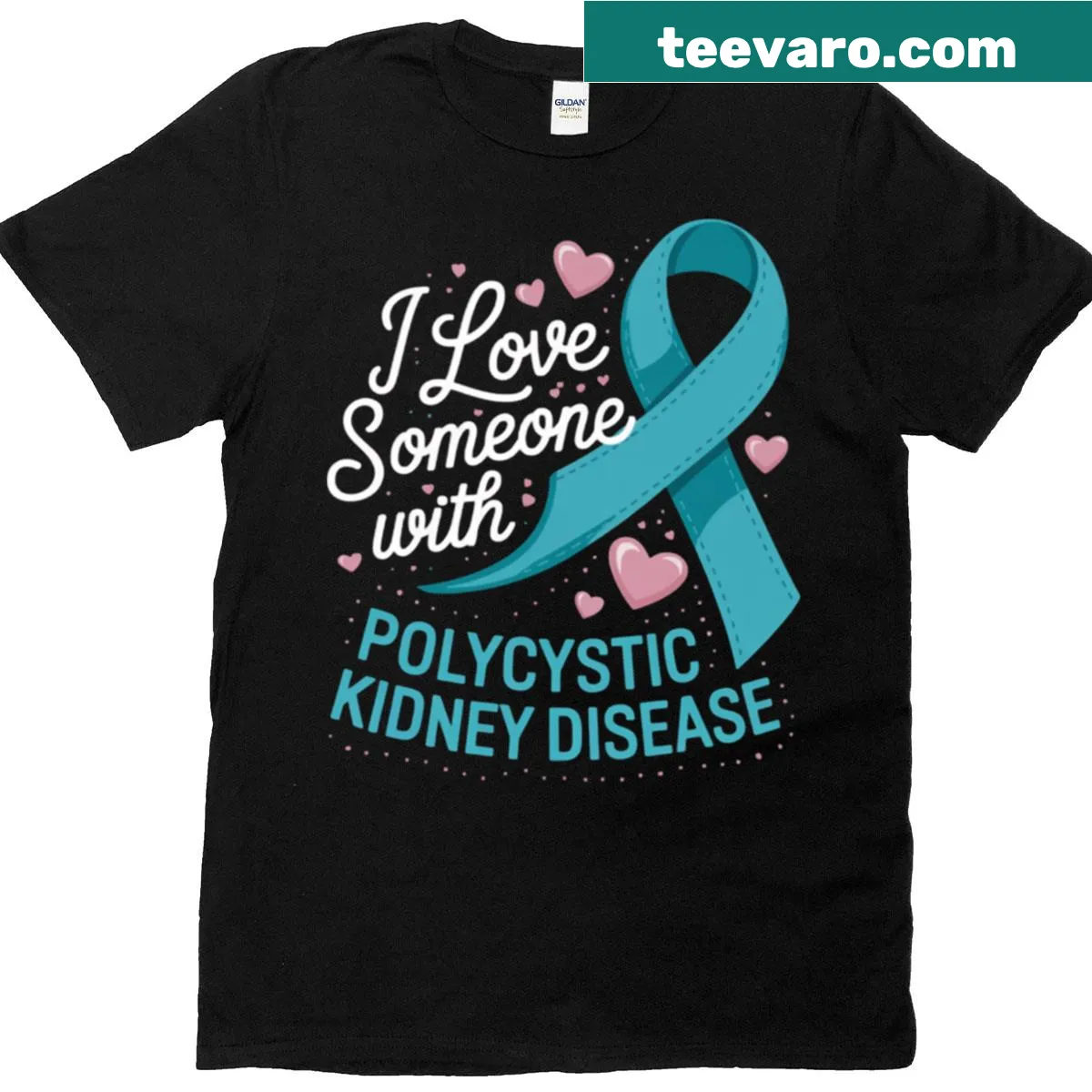Awareness t-shirt for polycystic kidney disease with a humorous twist — on a men's t-shirt