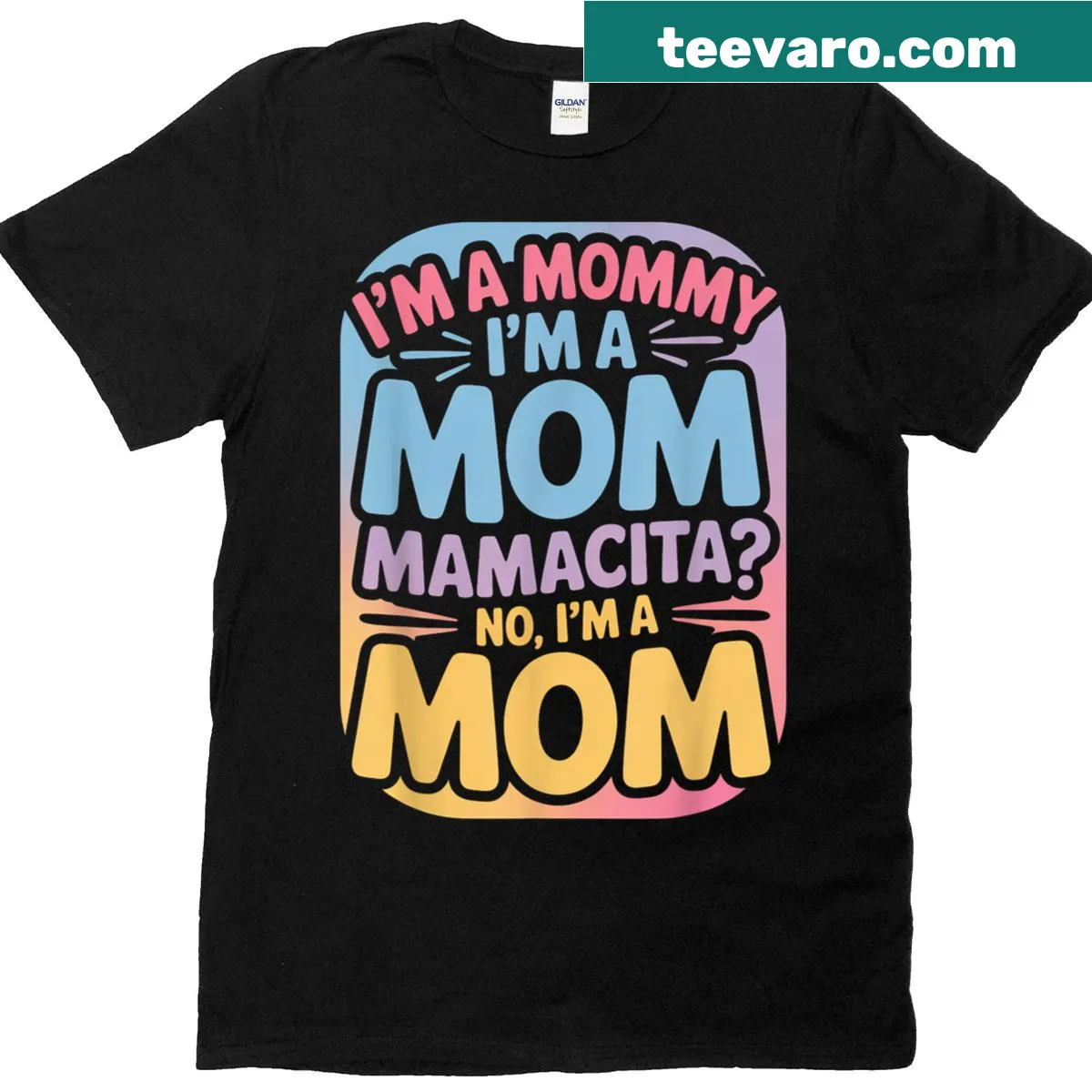 Funny t-shirt for moms with a playful typography design — on a men's t-shirt