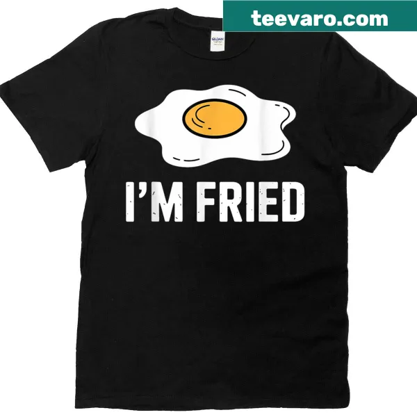 Cartoon fried egg graphic on a t-shirt for food lovers