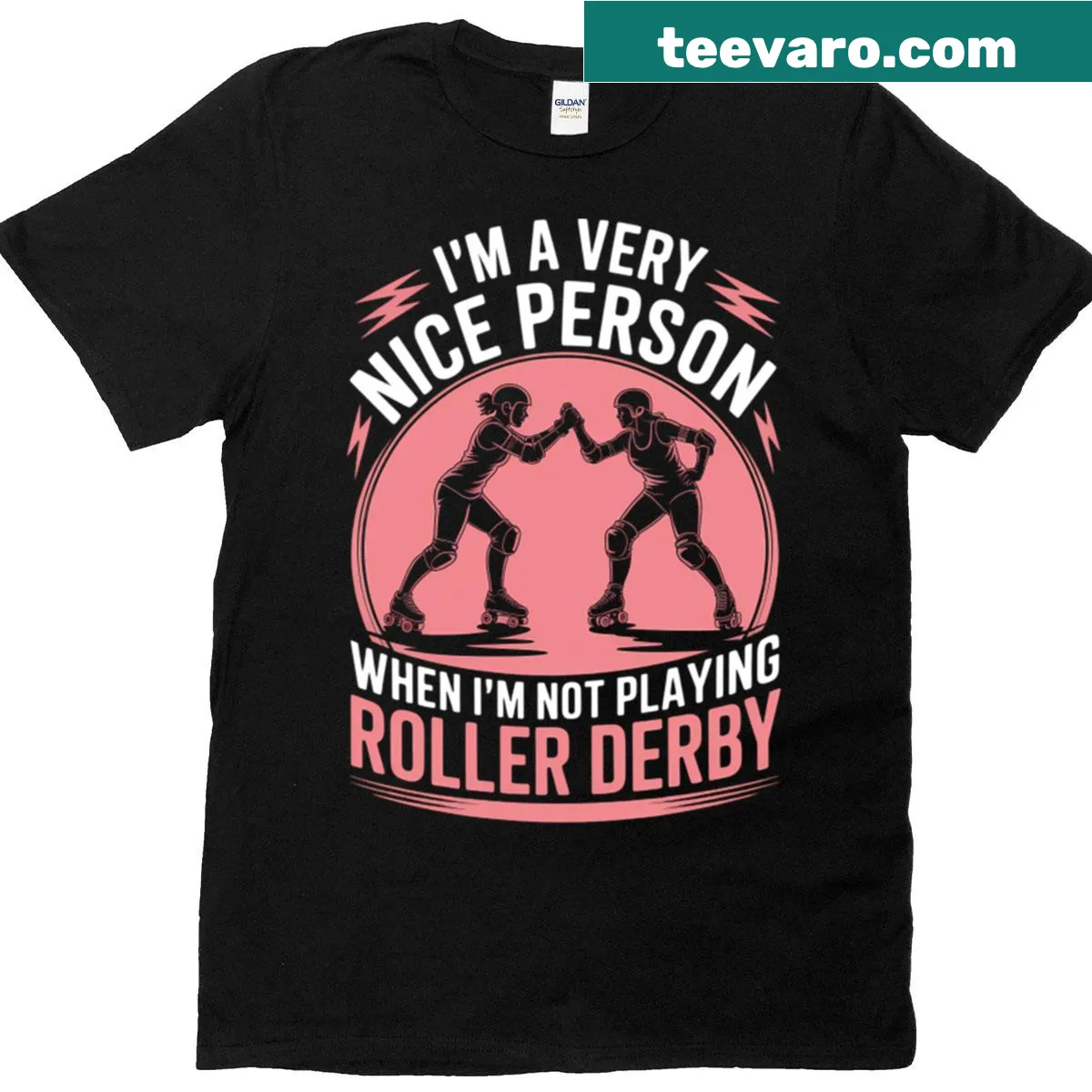 Funny roller skating t-shirt with humorous message — on a men's t-shirt