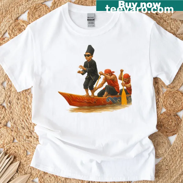 Illustration of dancing kids against a boat race backdrop
