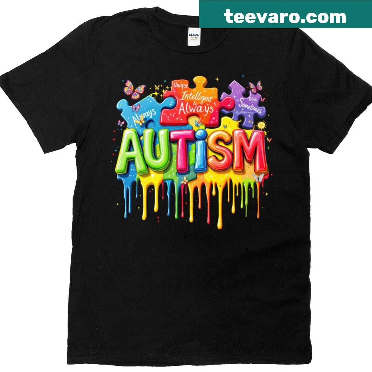 Positive T-shirt promoting autism awareness and support — on a men's t-shirt