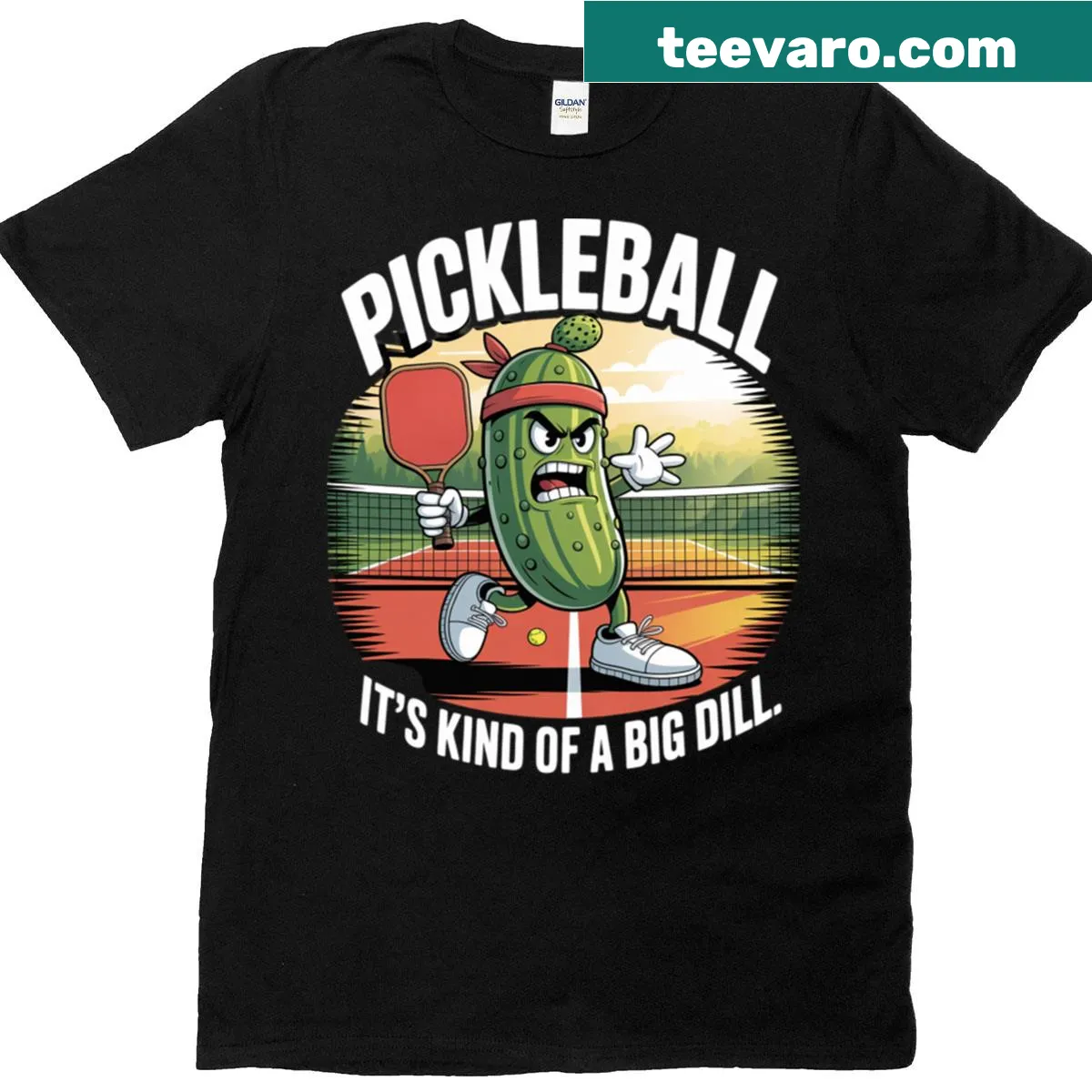 Funny t-shirt with the text 'It’s Kind Of A Big Dill' for pickleball lovers — on a men's t-shirt
